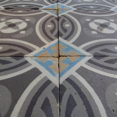 A small, 7.5m2 / 80 sq ft, antique Belgian ceramic encaustic floor
