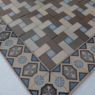 Small, 7.3m2 antique French ceramic floor