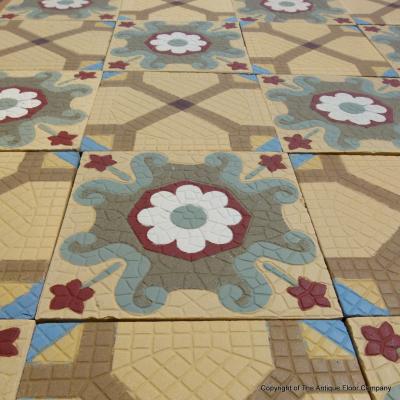 RARE – 32.5m2 / 350 sq. ft Roman mosaic inspired ceramic encaustic floor – 1875 to 1878 