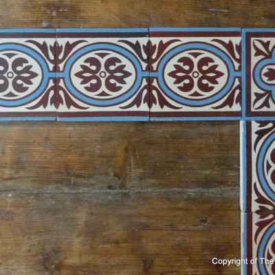 68 Lozenge themed antique ceramic border tiles