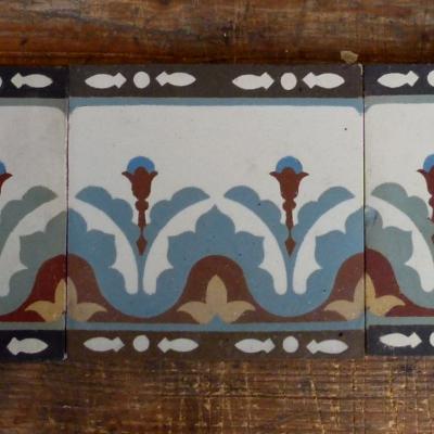 Small run of antique ceramic French tiles 