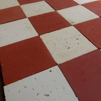 15m2+ of antique French damier tiles, early 20th century