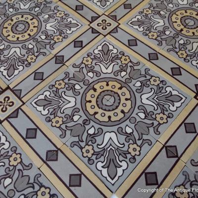 An impressive c.22.5m2 handmade Boch Freres ceramic floor with cabachons
