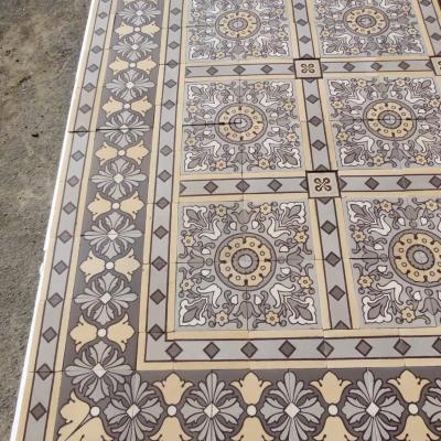 An impressive c.22.5m2 handmade Boch Freres ceramic floor with cabachons