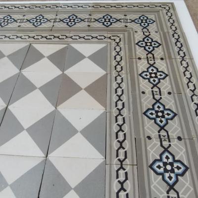 Small, classical 6m2 antique ceramic floor