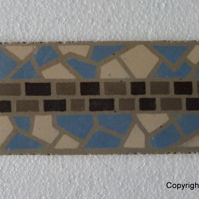 75 antique French mosaic themed half borders 1930's