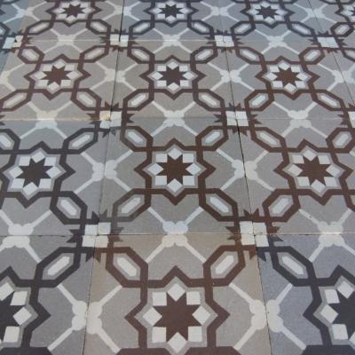 Classical tessellation - a small panel of French ceramic tiles