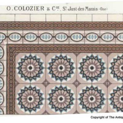 A large 28.5m2 / 305sqft Octave Colozier ceramic floor - before 1913