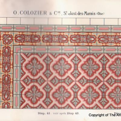 Small, 6.25m2, Octave Colozier ceramic encaustic floor, pre-1912