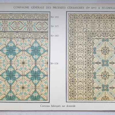 A small, 4.7m2 Belgian ceramic floor with its original borders - 1933
