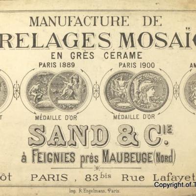 Antique French Sand & Cie border tiles