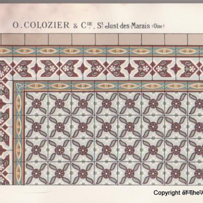 Small, 6.25m2, Octave Colozier ceramic encaustic floor, pre-1912